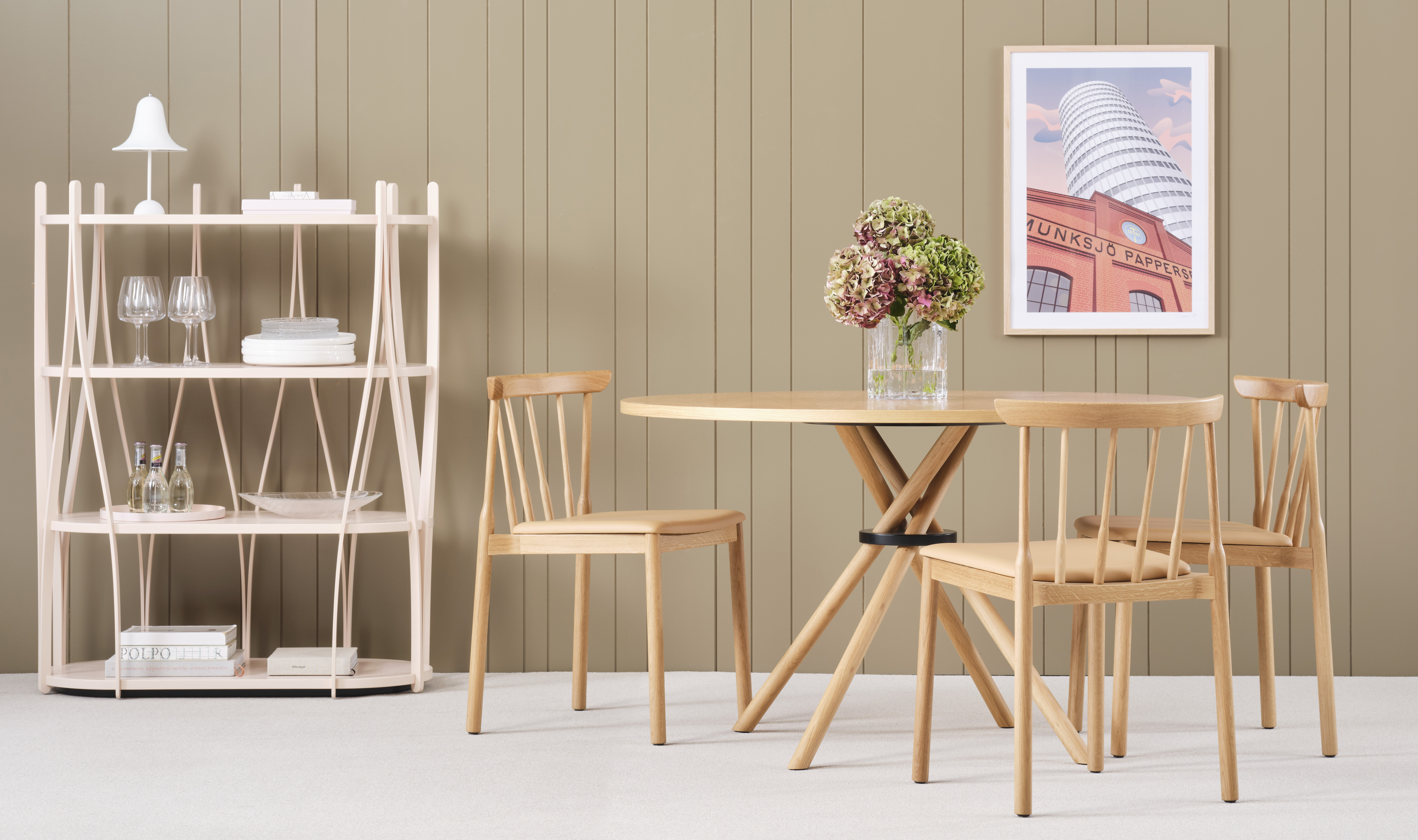 Alva shelf room divider table Bouquet chair Taverna Karl Andersson Söner